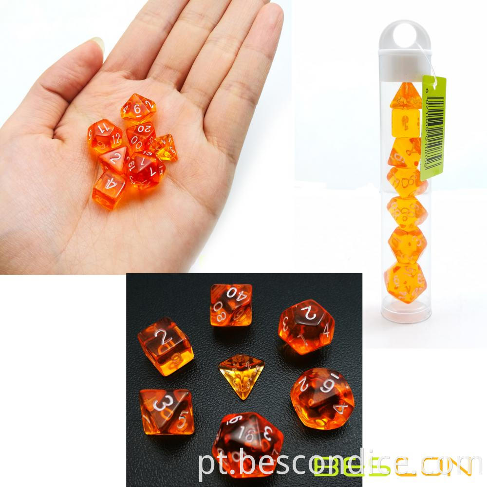 Gem Orange Polyhedral Rpg Mini Dice 1